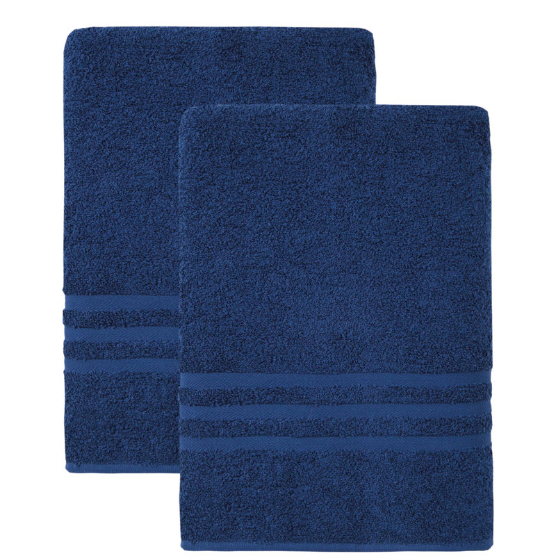Kressley 2 Piece Turkish Cotton Bath Towel Set, Twilight Blue