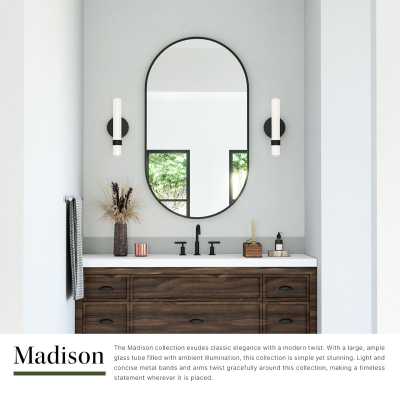 Madison 1 - Light LED Bath Bar, Polished Nickel