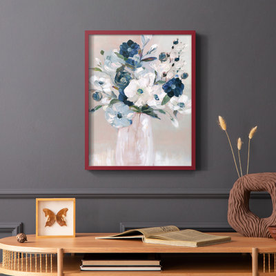 Touch of Teal Arrangement II, reproduction encadrée - bois massif