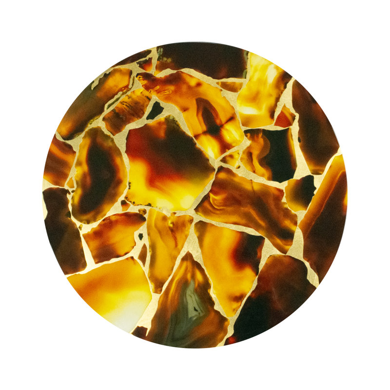 Stone Lacquer Placemat in Round, Fire