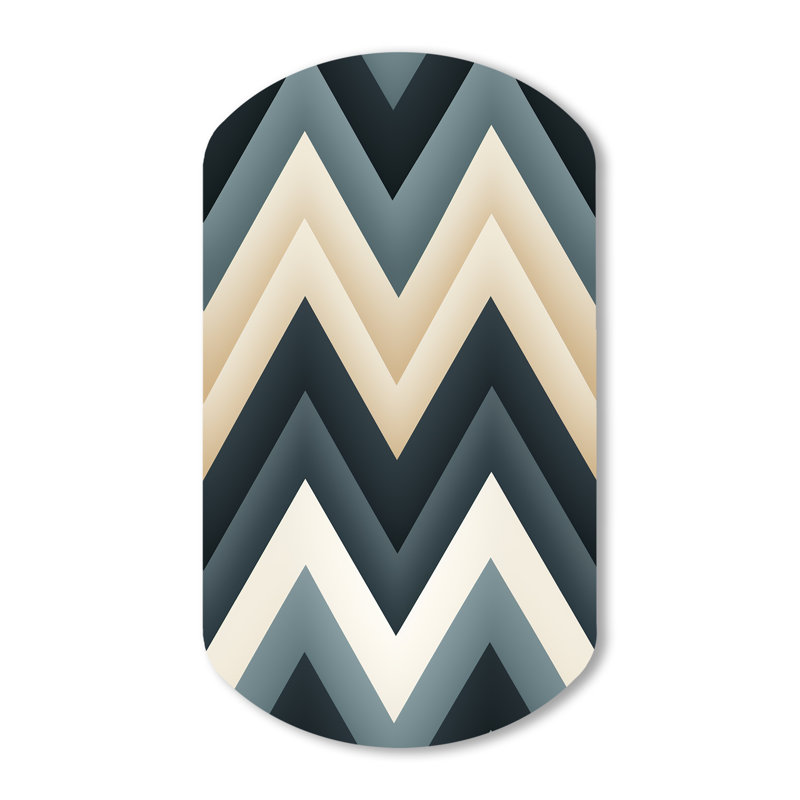 Cantin gris géométrique neutre à motif de chevrons III - Chevron, art mural irrégulier en métal, H 43 po x l 23 po