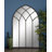 Metal Arched Window Pane Black Wall Mirror
