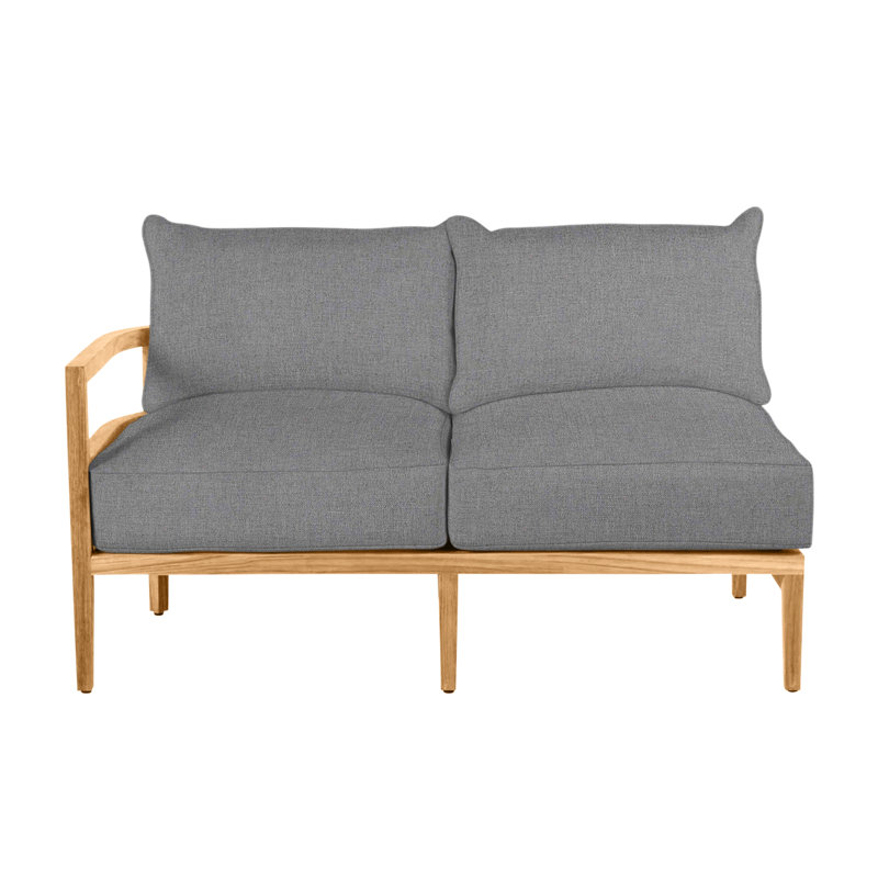 Canapé modulaire en teck Santa Barbara, Welt + bourre standard, Brume Verona, Teck naturel