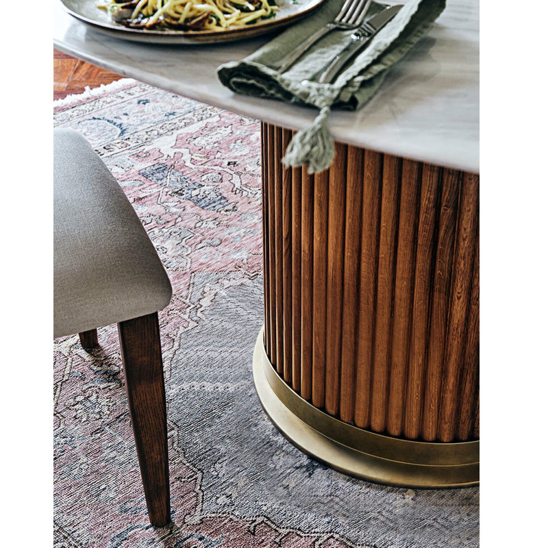 Oval Faux Marble Top Dining Table, 200cm