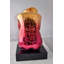 Statue de femme en résine bercée à motif Enki sur base noire Taille: 13 po x 12 po x H 19 po