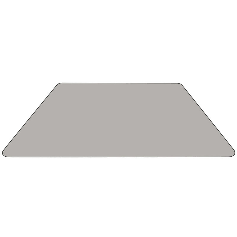 Goddard Mobile Trapezoid HP Laminate Activity Table - Adjustable Legs, 22.5"W x 45"D x 22.37" - 30.5"H, Gray