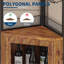 Armoire de coin avec porte-bouteilles et porte-verres, armoire de bar industrielle à 5 niveaux, brun-404033812-404033813