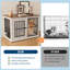 Mobilier de caisse pour chien en bois robuste - Cage intérieure indestructible avec plateau relevable - Table de bout décorative et meuble télé - À l'épreuve des grands, moyens, petits chiens XL