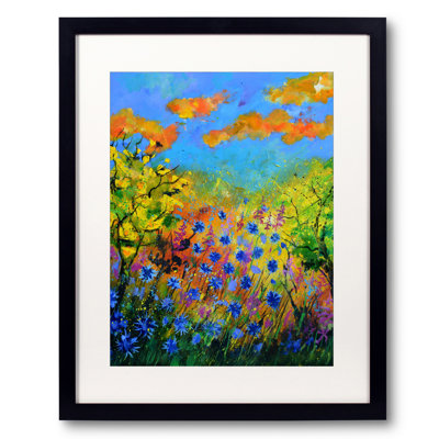 «Blue Cornflowers» par Pol Ledent - peinture encadrée