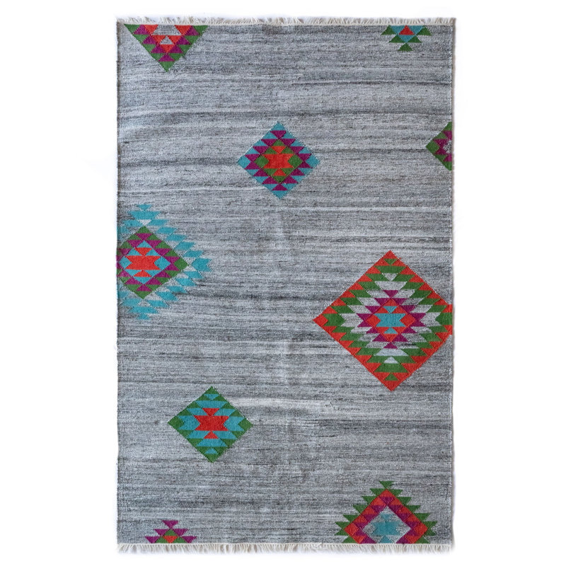 Flatweave Geometric Indoor / Outdoor Rug, Rectangle 3' x 5'