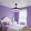 Ventilateur de plafond 42 po rétractable avec lumière à DEL en cristal et télécommande, musique Bluetooth, moteur réversible à 6 vitesses - pales noires et brunes, ventilateur de lustre moderne Glam