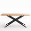 Table de salle à manger rectangulaire en bois manufacturé et solide avec pieds en métal 69,4 po l 69,4 po-1369782215