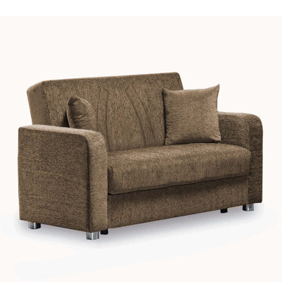 PrimeNest Gravita Collection Upholstered Convertible Loveseat with Storage