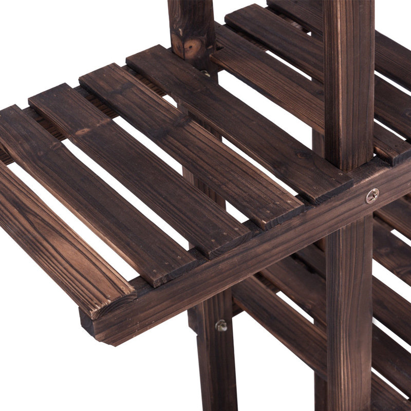 Étagère à fleurs en bois à 6 niveaux pour plantes d'intérieur ou d'extérieur
