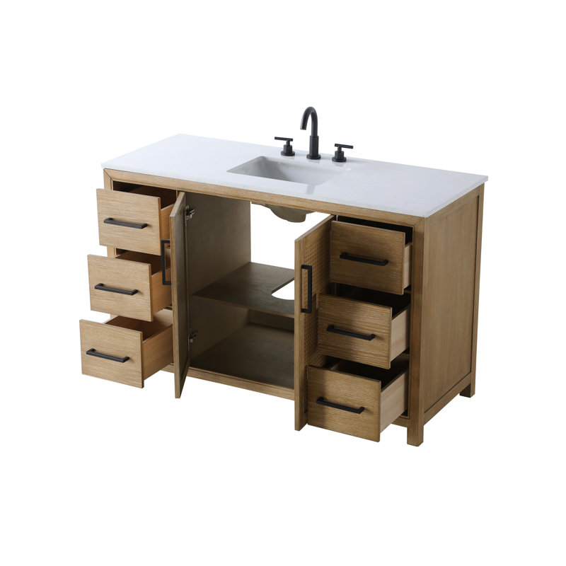 Meuble-lavabo simple 54 po, Lin chêne