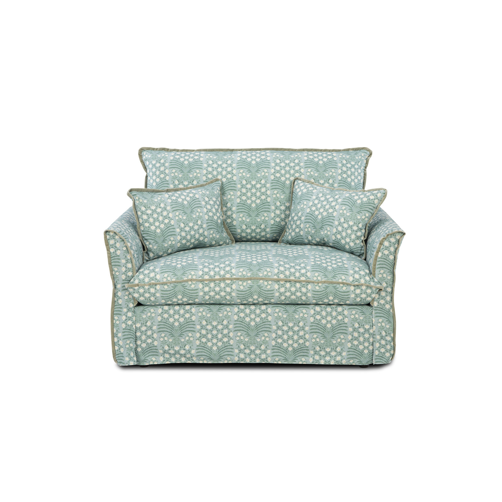Oxford Upholstered Chair And A Half, Blue/Green