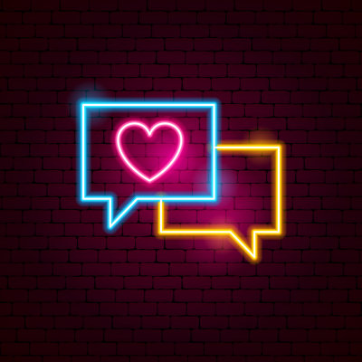 Message Neon Sign by Anna_leni - Wrapped Canvas Print