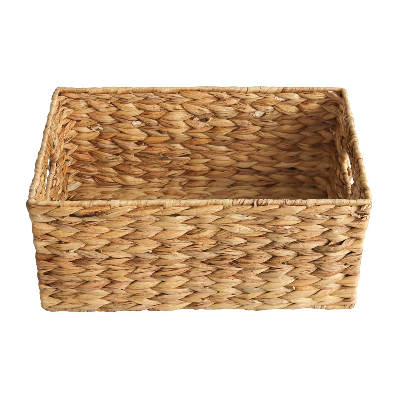 Rect Water Hyacinth Basket - Medium, 7.09" H x 9.84" H x 15.75" D