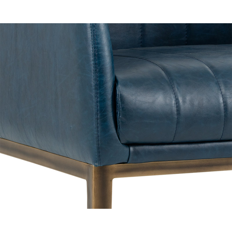 Irongate Armchair, Blue Faux Leather