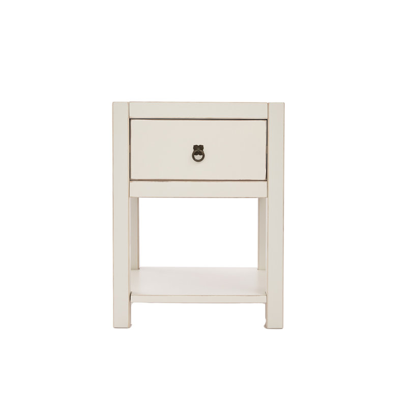 Chavez 41cm W Solid + Manufactured Wood Bedside Table, White