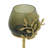 Keanu Large Candle Holder, Gold Capri Leaf Brass, Green Glass 16 Inch-123079072