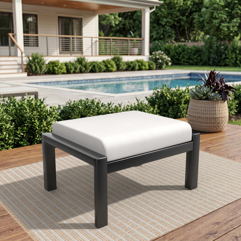 Coussin de repose-pieds d'extérieur Sunbrella®, Toile Sunbrella® naturel, H 4 po x l 22 po x P 20 po