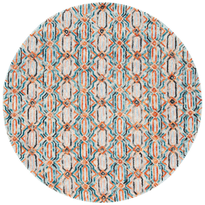 Tapis bleu clair / bleu Rubalcava, Rond 6 pi