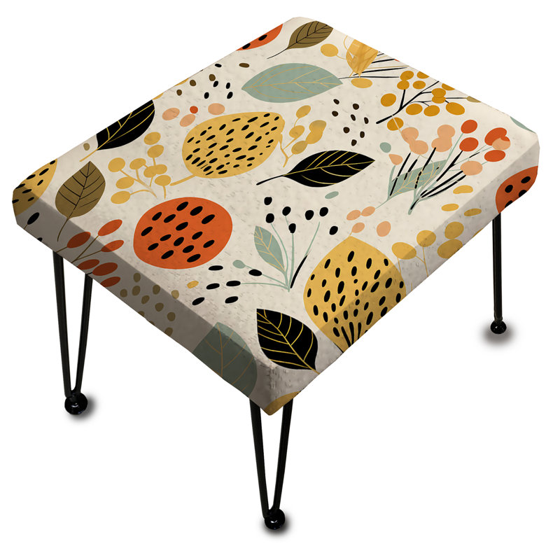 Soft Color Leaves Tropical Pattern I - Tropical Rectangle Ottoman
