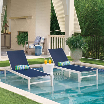 Etter Outdoor Rust-Resistant Metal Chaise Lounge