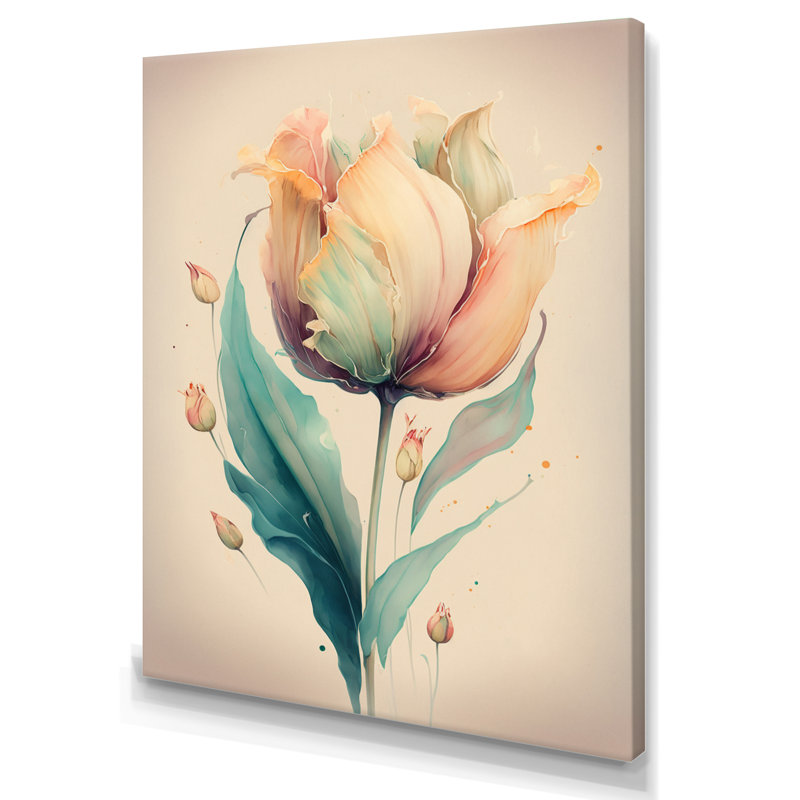 «Rhoda Soft Tone Tulip», reproduction sur toile, H 20 po x l 12 po x P 1 po, Toile tendue