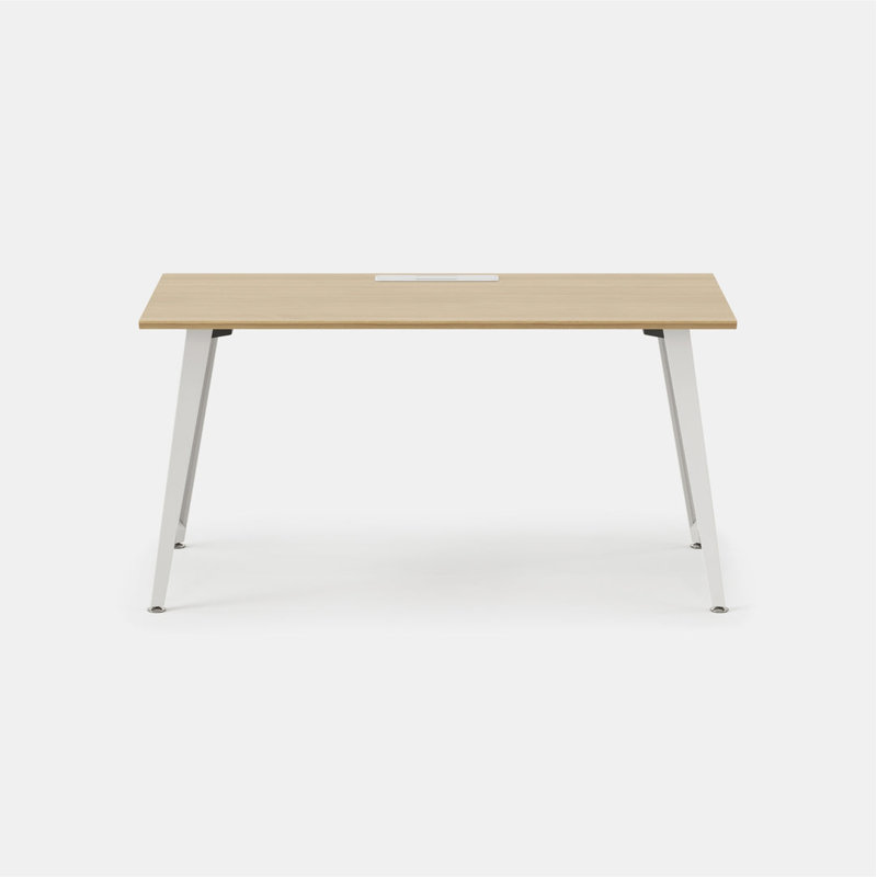 Office Desk, White, Woodgrain, 30" H x 60" W x 30" D