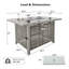 Foyer de table 43 po au gaz propane, foyer extérieur rectangulaire en osier à tissage ouvert de 60000 BTU avec pare-vent en verre pour terrasse extérieure-659713467