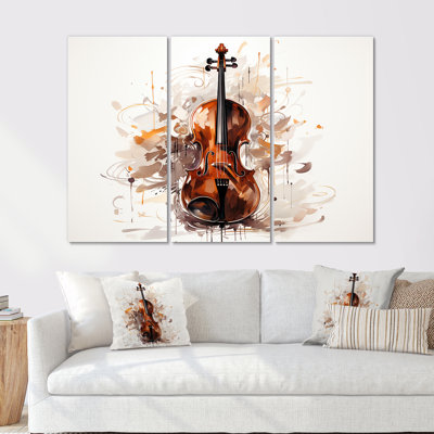 Cello Contour Rich Brown - Ensemble de décoration murale musique