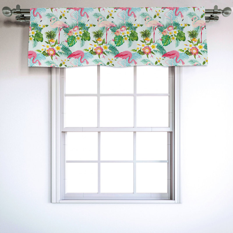 Sateen Floral Ruffled Window Valance
