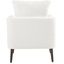 Fauteuil d'appoint en tissu pour les salles d'attente, blanc avec des pieds en bois, un coussin de taille moderne et une finition brune-1323464498
