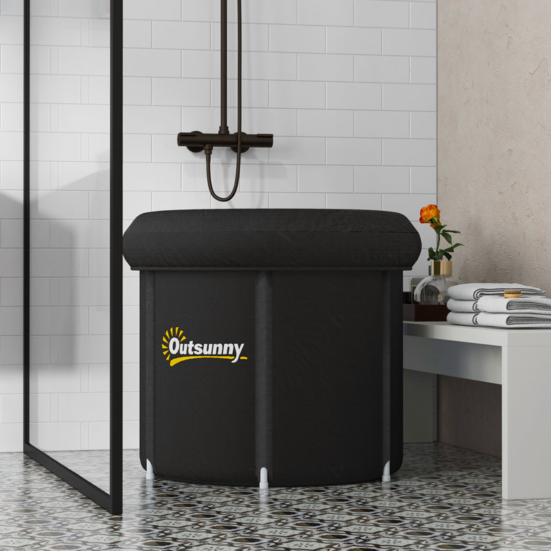 Outsunny Ice Bath Tub, 79 Gallon Outdoor Portable Cold Plunge Tub With Thermo Lid, Cover And Carry Bag For Athletes Recovery And Cold Water Therapy