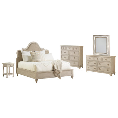 4 - Piece Solid Wood Upholstered Bedroom Set
