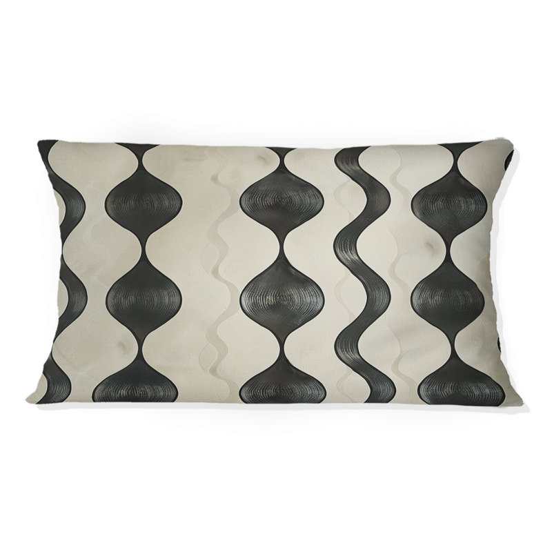 Coussin lombaire noir Midgeury Ogee Print III