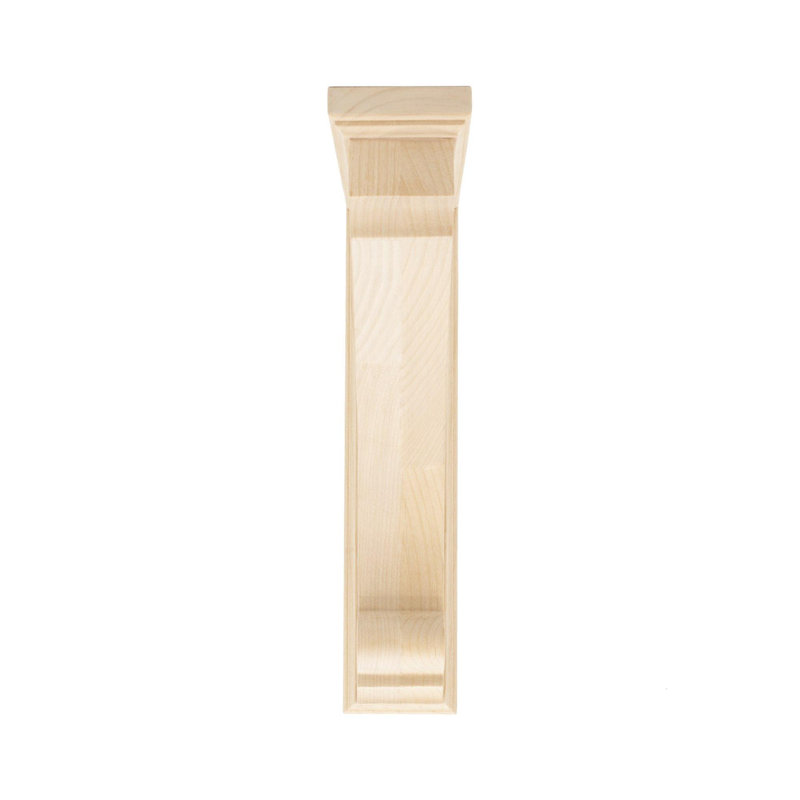 10" Unfinished Alder Traditional Plain Wood Bracket Corbel