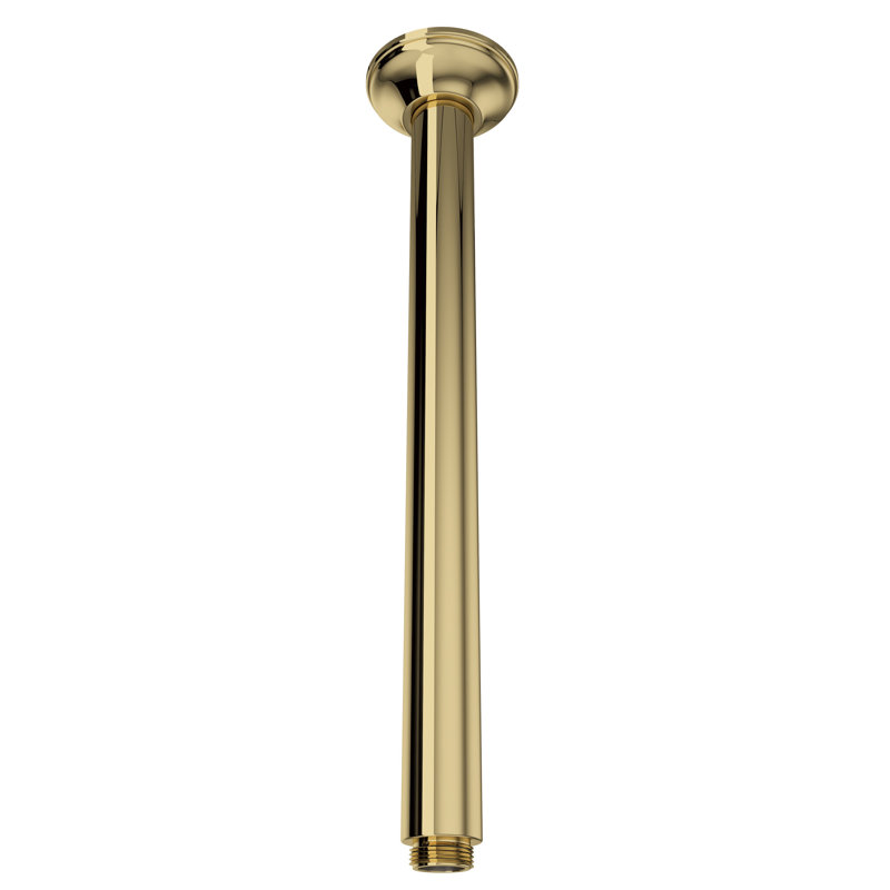 12 5/8" Ceiling Shower Arm, Unlacquered Brass
