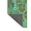 Tapis bleu sarcelle abstrait en laine / polyester abstrait tissé à la machine 5 pi x 7 pi