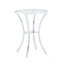 Table de bar en acier inoxydable avec plateau en verre trempé et base plaquée en chrome-133228573