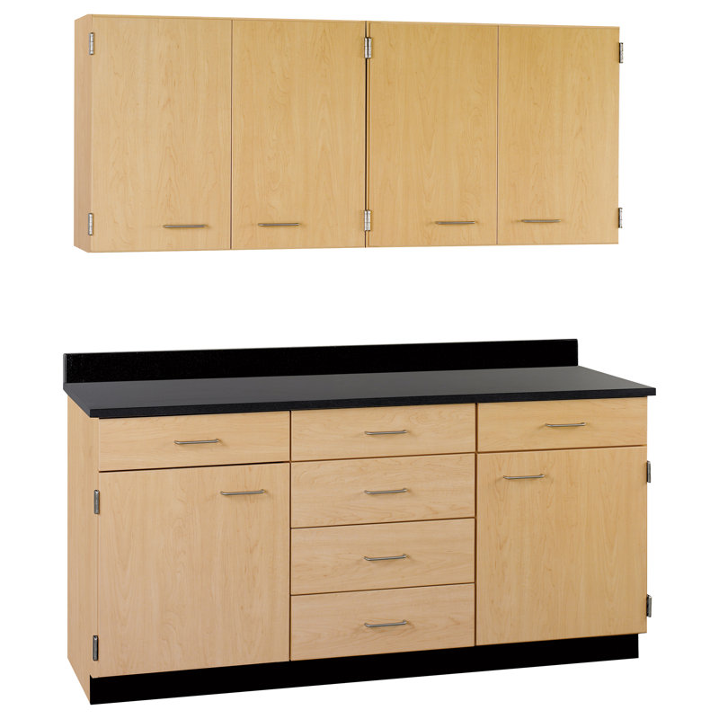 Suites 22 Compartment Manufactured Wood Classroom Cabinet, 84" H x 60" W x 24" D, Fashion Gray, Graphite Nebula