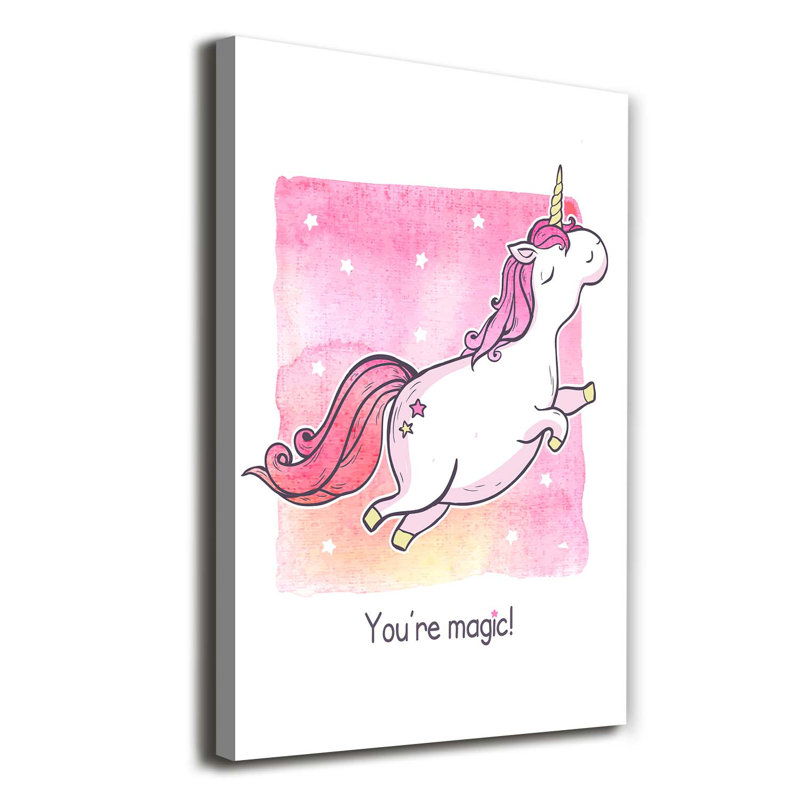 Pink Unicorn - Wrapped Canvas Print