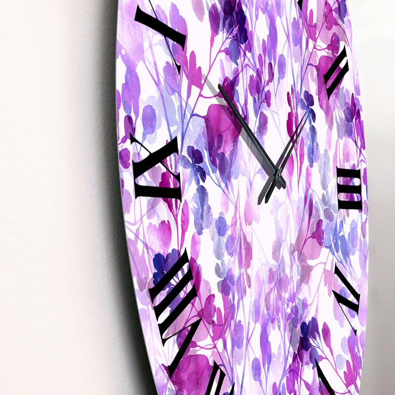 Branches Limbs Lilac - Patterned wall clock, Oversized