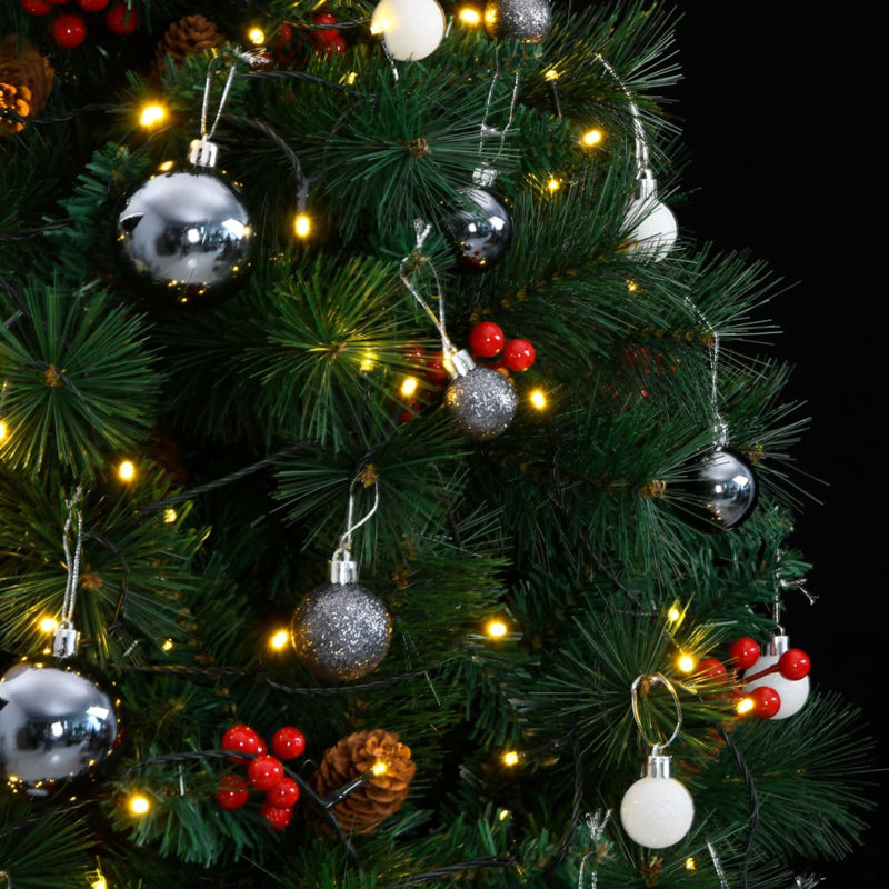 Arbre de Noël artificiel éclairé - support inclus, 82.7"