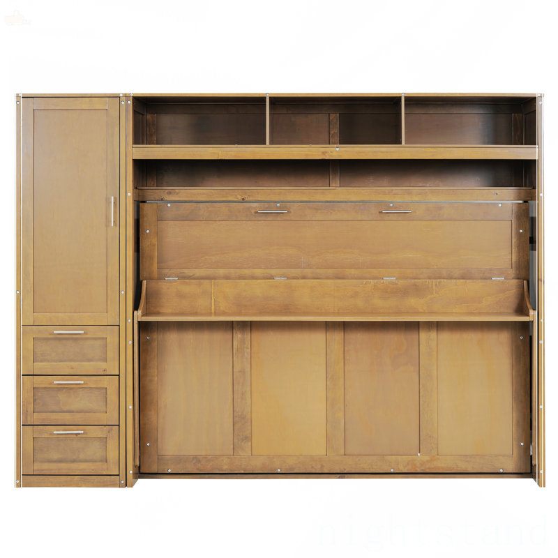 Lit escamotable double avec garde-robe
