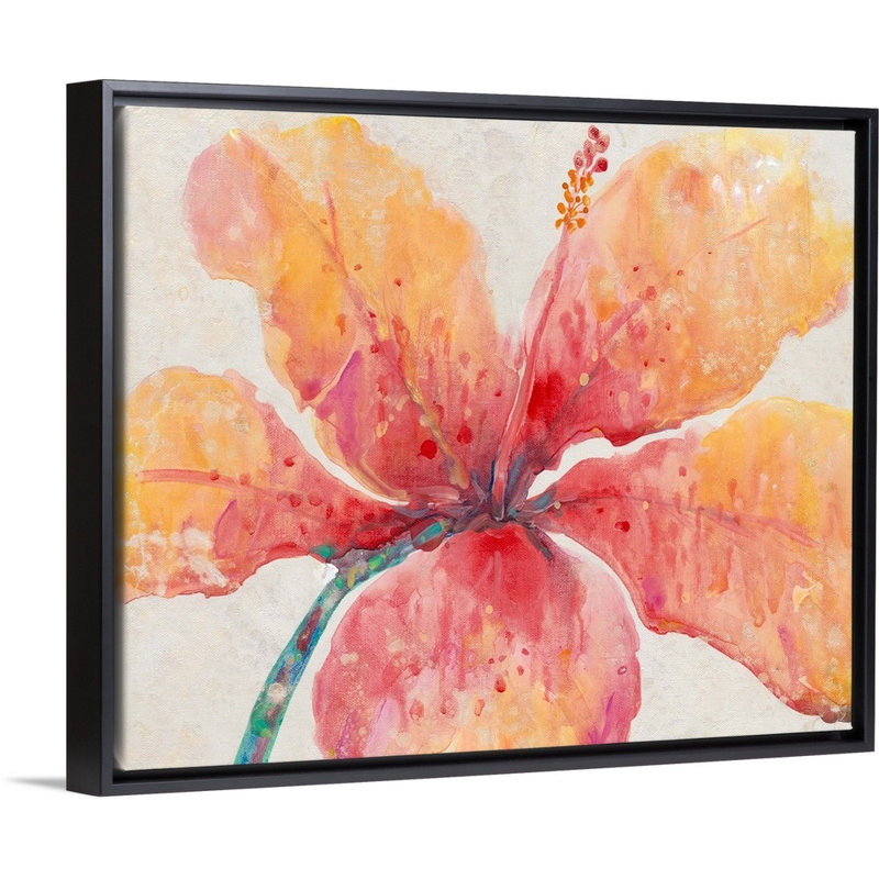 Art mural sur toile Blooming Hibiscus, Toile avec cadre noir, H 11 po x l 14 po x P 1,75 po