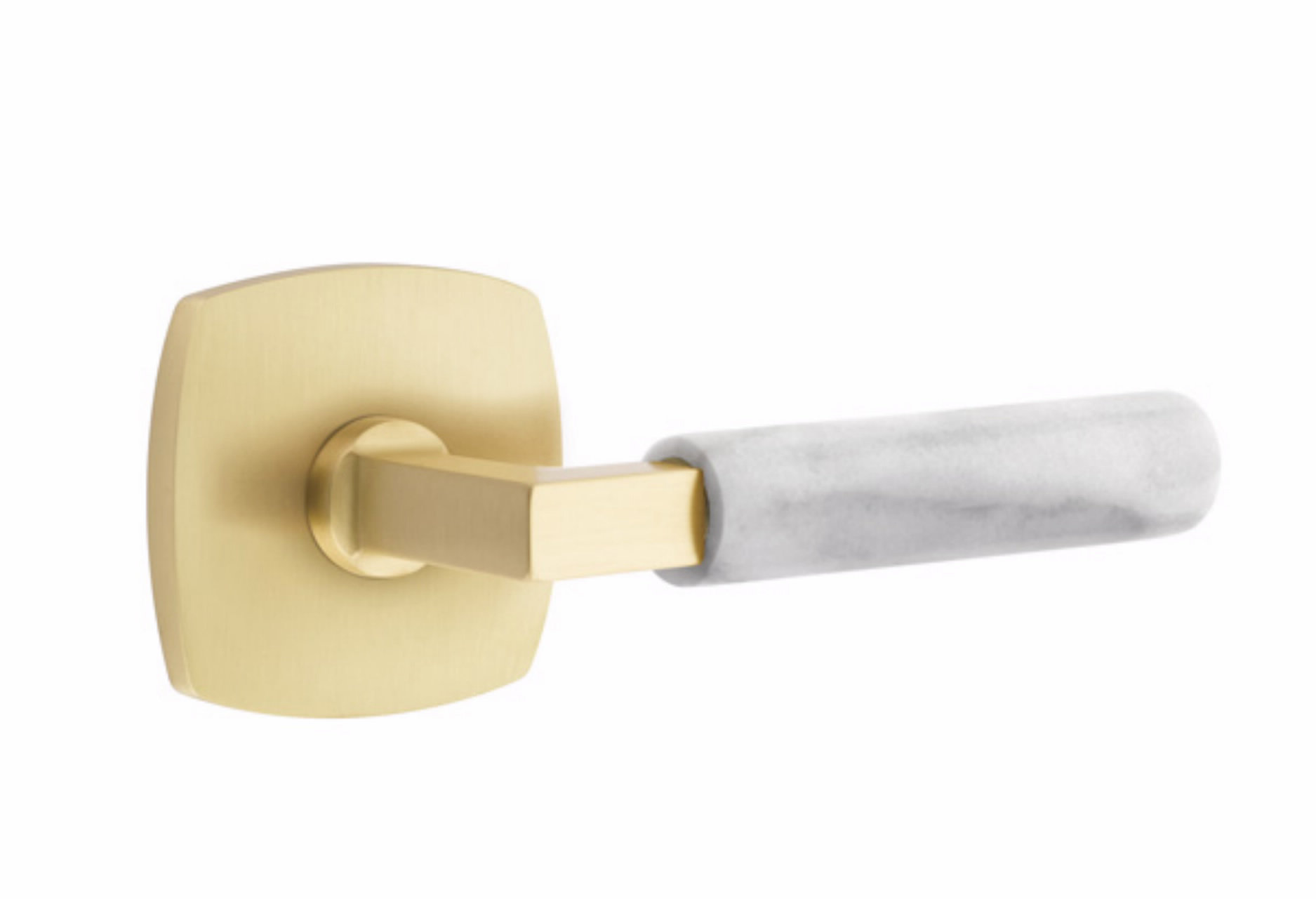 POIGNEE DE PORTE AVEC ROSACE YAKUT TROU DE CYLINDRE SATINE-ALBRIFINE