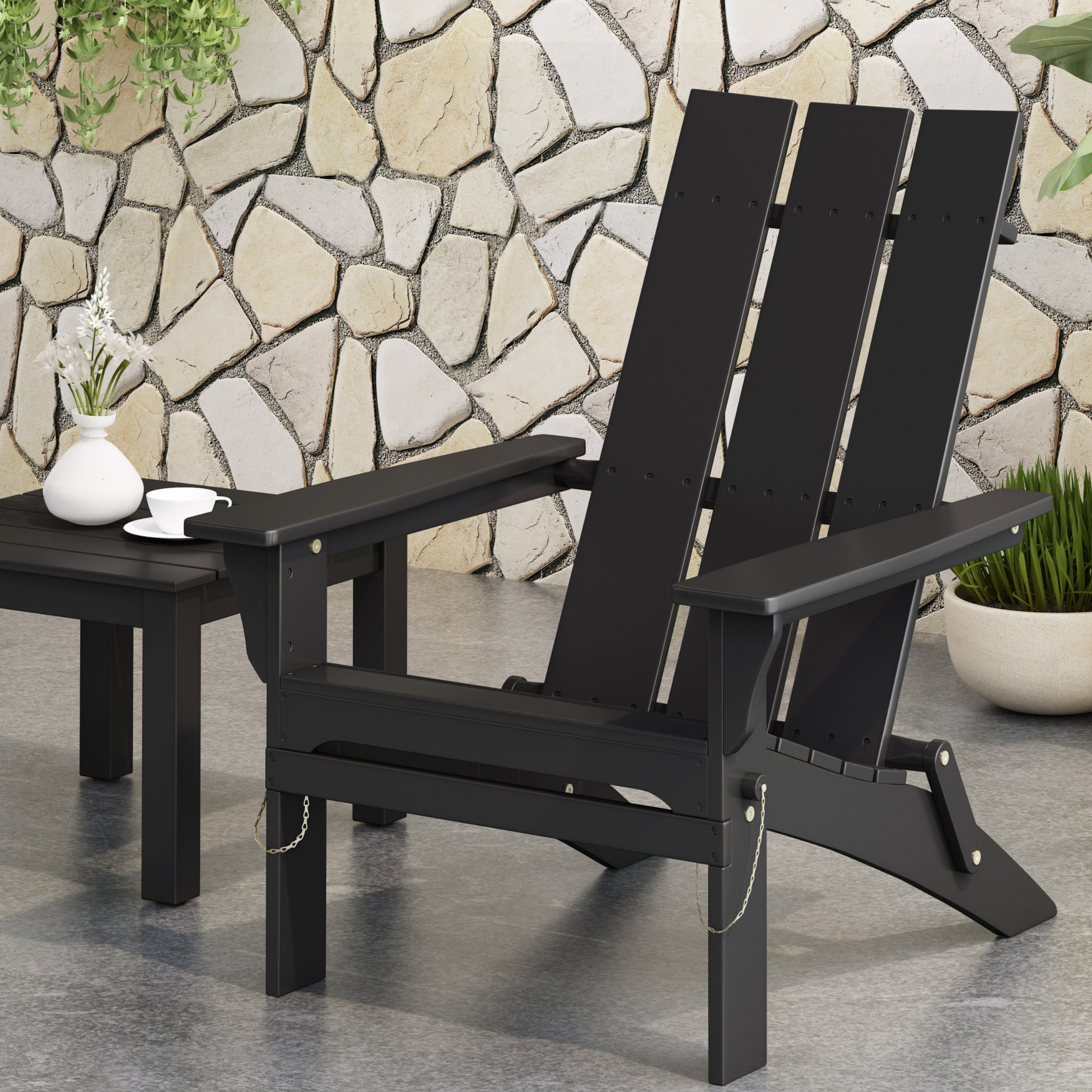 Rosecliff Heights Folding Adirondack Chair Wood Chairs for Patios ...